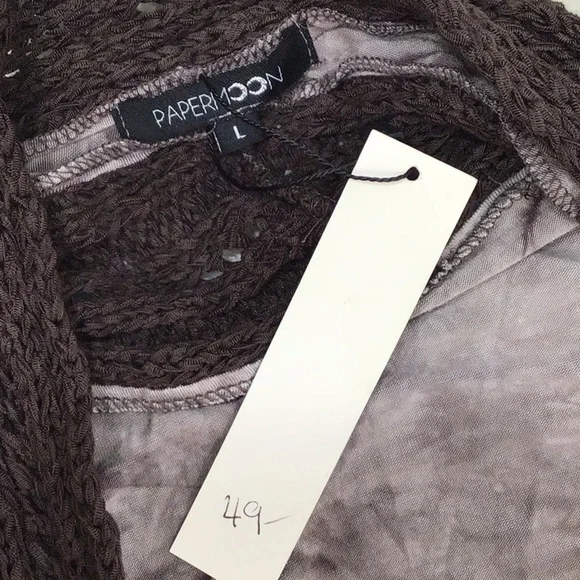 Papermoon sleeveless boho cardigan kimono L NWT - Picture 9 of 14